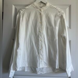 Zara Long Sleeve Button Up Lace Collar Top